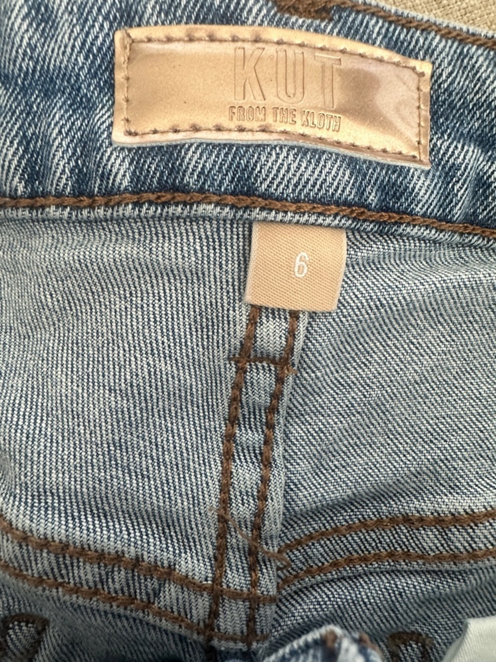 Kut from the Kloth Light Blue Distressed Denim Shorts - Picture 6 of 9